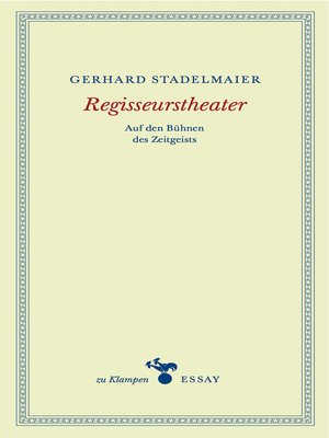 cover image of Regisseurstheater